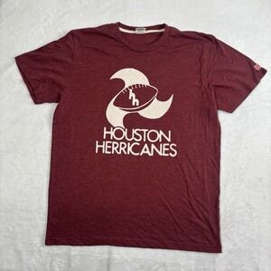 Homage Houston Herricanes Red Short Sleeve Graphic Shirt Men's Large